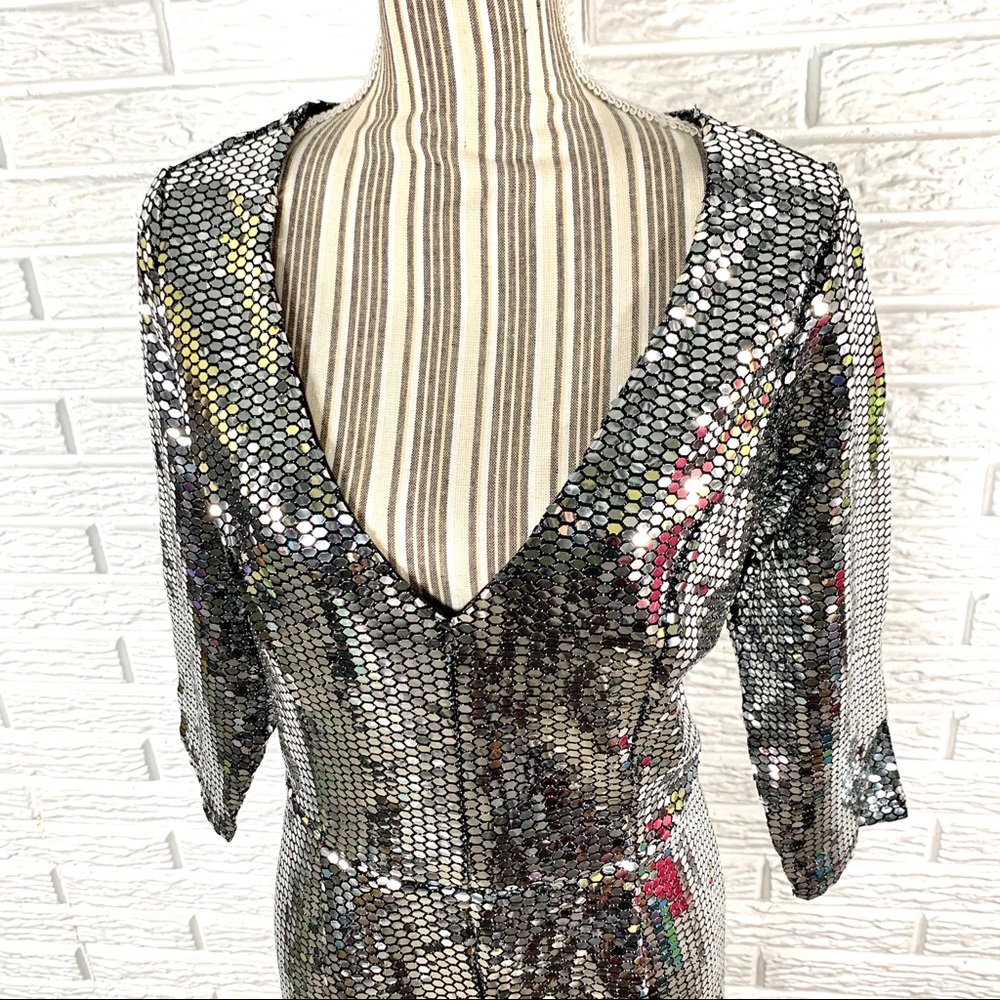 Charlotte Russe Silver Sequined Glam Squad Romper - Picture 2 of 8
